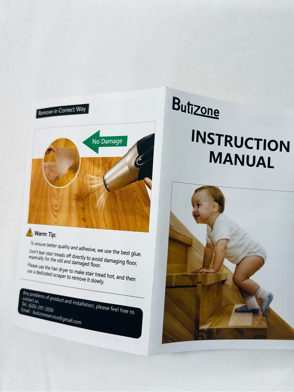 ButiZone Clear Non-Slip Stair Tread Tape Kit w/ Roller & Scraper | New Open Box - Picture 5 of 7